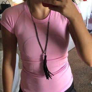 Leather Tassel long necklace